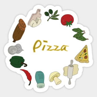 Pizza Ingredients Sticker